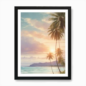 Sunset At The Beach Art Print