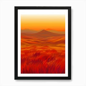 Landscape At Sunset 2 Art Print