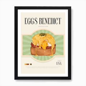 Retro Eggs Benedict Art Print