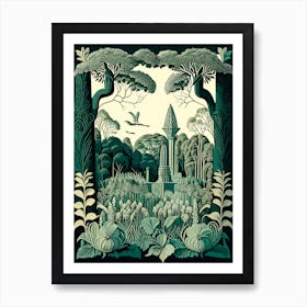 Vigeland Sculpture Park, 1, Norway Vintage Botanical Art Print