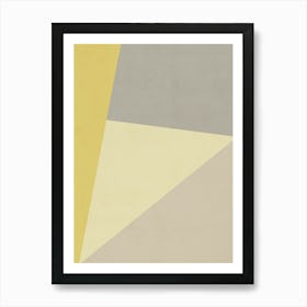 Abstract Yellow And Grey - 01 Art Print