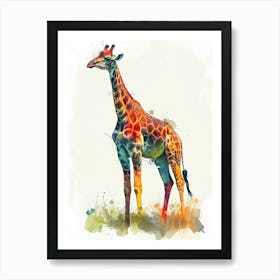 Giraffe Modern Watercolour Art Print