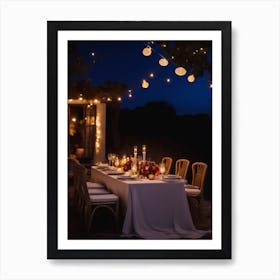 Table Setting At Night Art Print