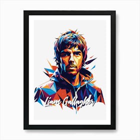 Oasis Liam Gallagher 04 Portrait Music Icon Style WPAP Pop Art Art Print