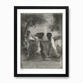 Four Bathers (1895), Camille Pissarro Art Print
