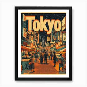 Aihrgdesign A 1970s Inspired Travel Poster For Tokyo 1 Art Print