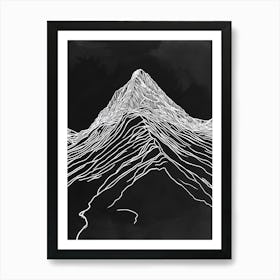 Beinn A Chleibh Mountain Line Drawing 4 Art Print