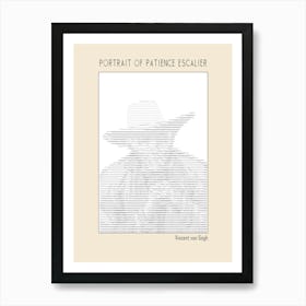 Ascii Art Minimalist – Portrait Of Patience Escalier Vincent Van Gogh – Classic Painting Art Print