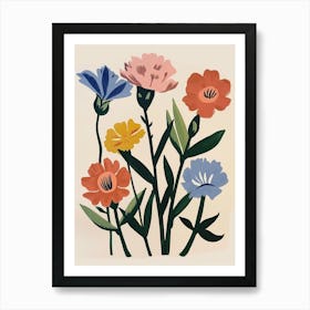 Painted Florals Carnations 7 Art Print