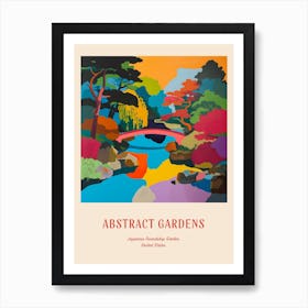 Colourful Gardens Japanese Friendship Garden Usa 1 Red Poster Art Print