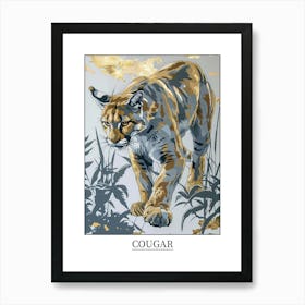 Cougar Precisionist Illustration 2 Poster Art Print