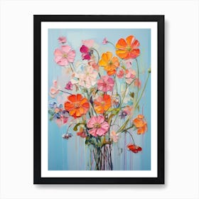 Abstract Flower Painting Zinnia 2 Art Print