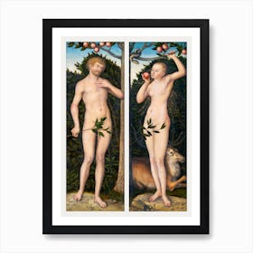 Adam And Eve, Lucas Cranach Art Print