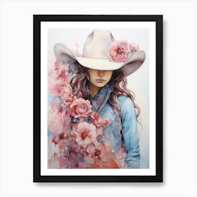 Cowgirl Watercolour Flower 5 Art Print