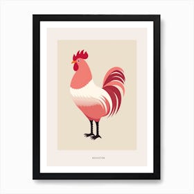 Minimalist Rooster 3 Bird Poster Art Print