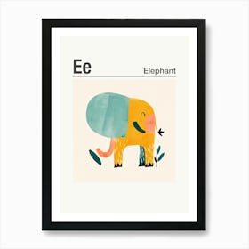Animals Alphabet Elephant 7 Art Print