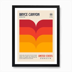 Bryce Canyon National Park Retro Travel Print Art Print