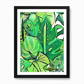 Bohemian Tropical Leaves Art Print