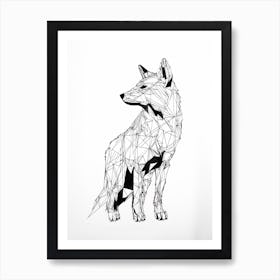 Swift Fox Line Drawing 1 Art Print