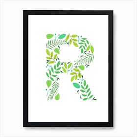 Leafy Letter R Art Print