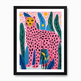 Pink Polka Dot Cheetah 7 Art Print