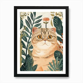 Scottish Fold Cat Storybook Illustration 4 Art Print