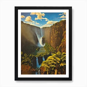 Victoria Falls National Park 2 Zimbabwe Vintage Poster Art Print