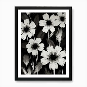 Black And White Flowers 2 Art Print