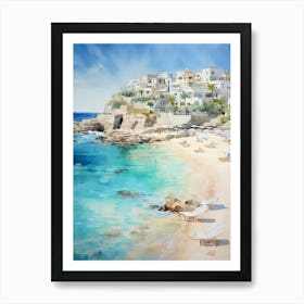 Coastal Oasis: Mediterranean Beach Wall Print Art Print