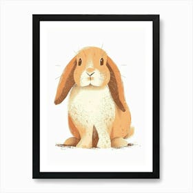 English Lop Rabbit Nursery Illustration 2 Art Print