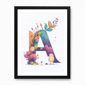 Colorful Letter A Illustration 23 Art Print