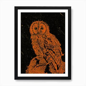 Burning Bright Owl Art Print