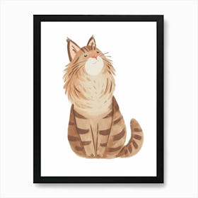 Norwegian Forest Cat Cat Clipart Illustration 4 Art Print