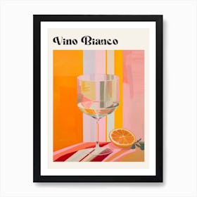 Vino Bianco Retro Italian Wine Poster Art Print