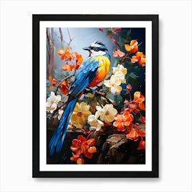 Whimsical Flight Bird In The Breeze Art Print