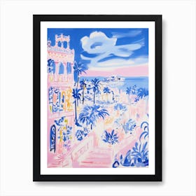 Salento, Puglia   Italy Beach Club Lido Watercolour 2 Art Print