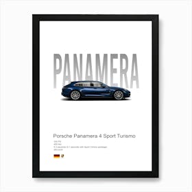 Panamera 4 Sport Turismo Porsche Art Print
