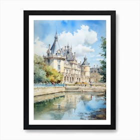 Cha Teau De Chantilly Gardens France Watercolour 2 Art Print