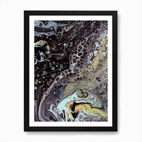 Black And Yellow Abstract Painting Art Print