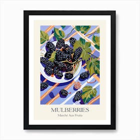 Marche Aux Fruits Mulberries Fruit Summer Illustration 4 Art Print