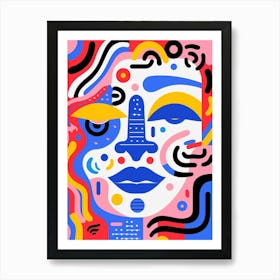 Swirl Geometric Face 2 Art Print