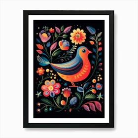 Folk Bird Illustration Lark Art Print