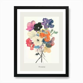 Petunia Collage Flower Bouquet Poster Art Print