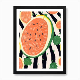 Cantaloupe Fruit Summer Illustration 2 Art Print