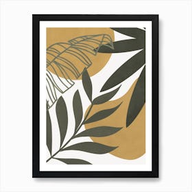 Boho Leaves Warm Colors 2 Art Print