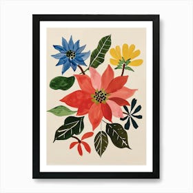 Painted Florals Poinsettia 2 Art Print