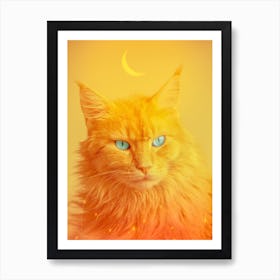 Phoenix Cat Totem Animal Art Print