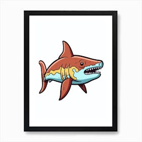 A Nurse Shark In A Vintage Cartoon Style 3 Art Print