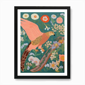 Maximalist Bird Painting Falcon 1 Art Print