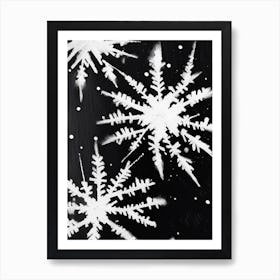 Needle, Snowflakes, Black & White 3 Poster